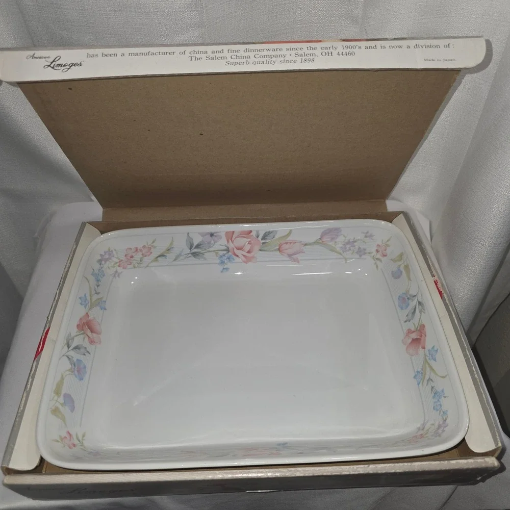 American Limoges Flowers Fine Porcelain 12.75